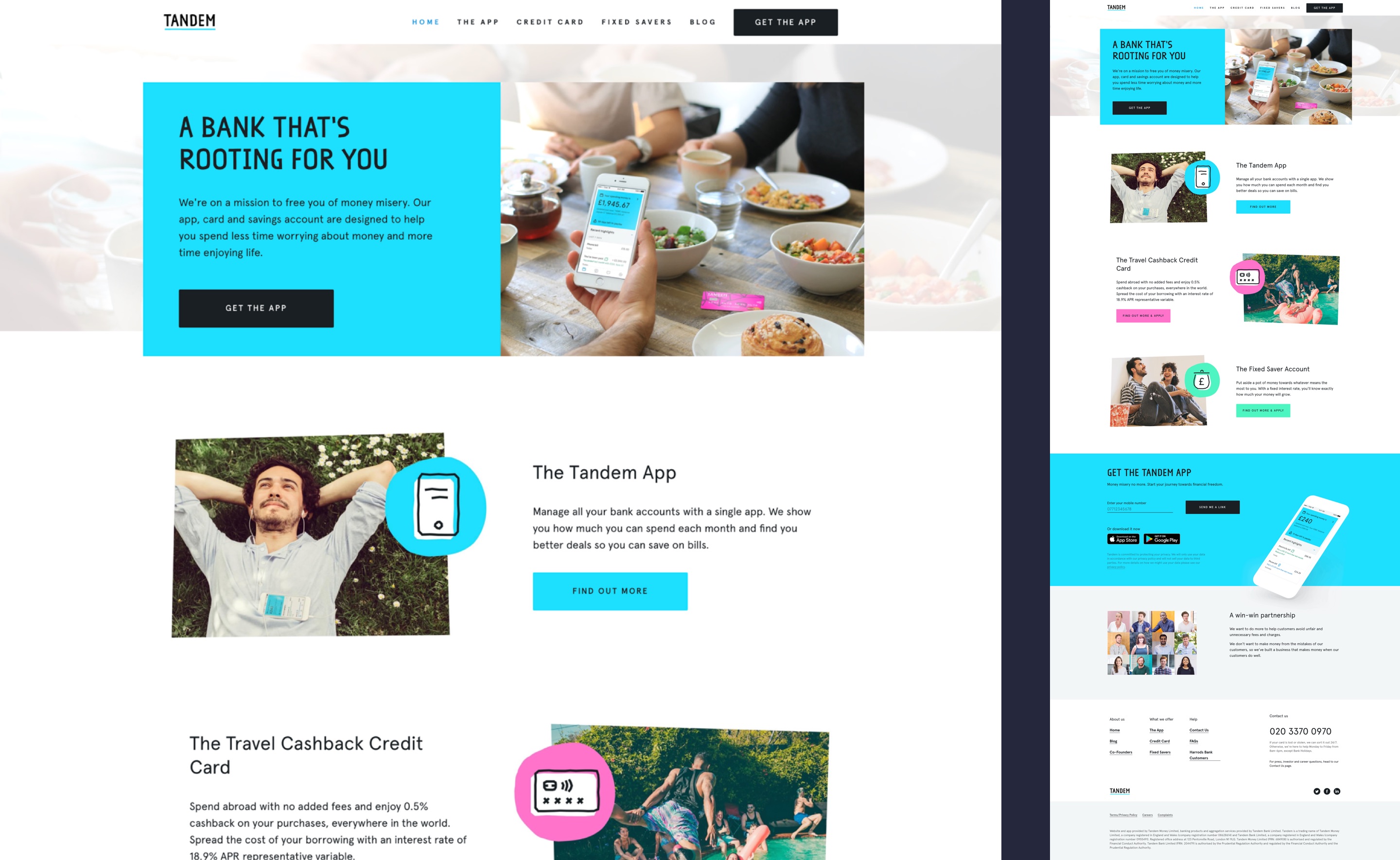 Tandem website homepage